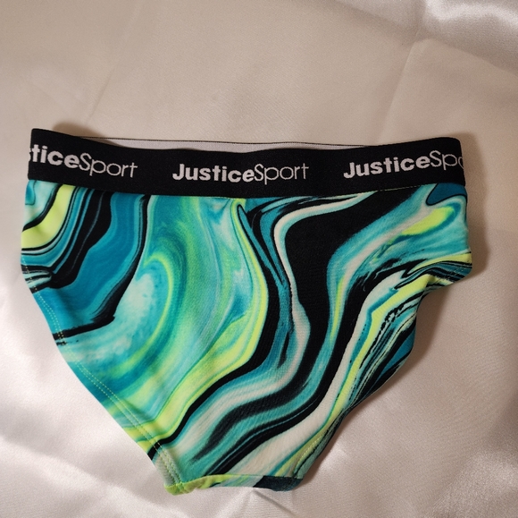 NWT Justice Sport Girls 2 Piece Swimsuit Size 8 - Picture 5 of 7